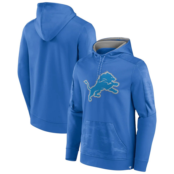Men's Blue Detroit Lions On The Ball Pullover Hoodie